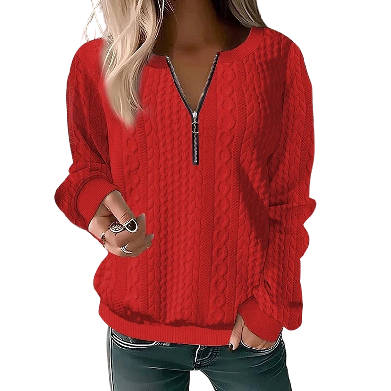 ⏳ Limited Time 50% Off! 🎉Women’s Half-Zip Cable Knit Sweatshirt