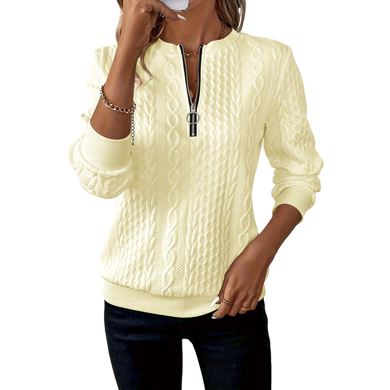 ⏳ Limited Time 50% Off! 🎉Women’s Half-Zip Cable Knit Sweatshirt