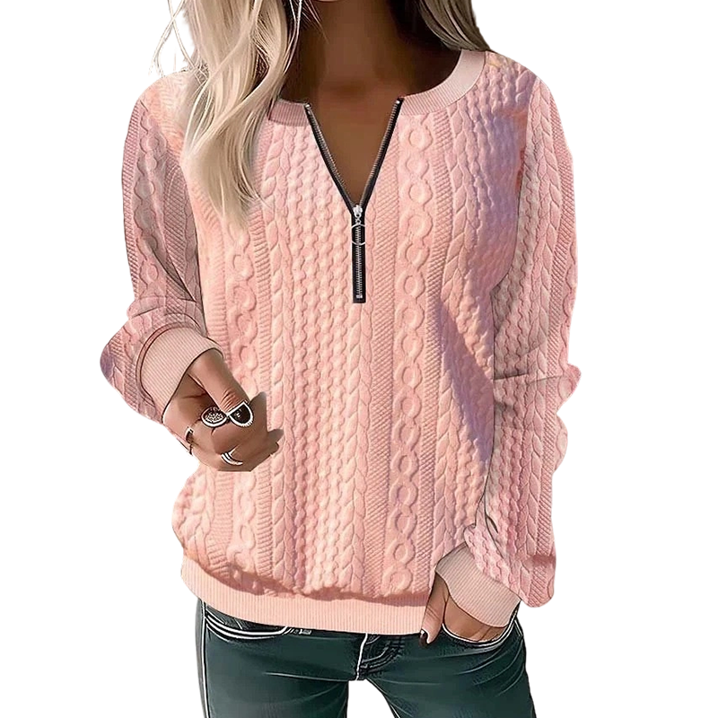 ⏳ Limited Time 50% Off! 🎉Women’s Half-Zip Cable Knit Sweatshirt