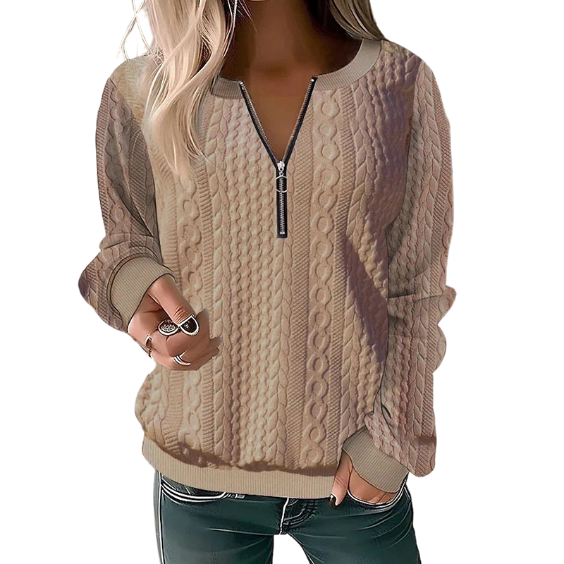 ⏳ Limited Time 50% Off! 🎉Women’s Half-Zip Cable Knit Sweatshirt