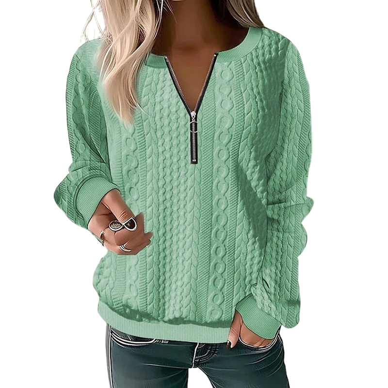 ⏳ Limited Time 50% Off! 🎉Women’s Half-Zip Cable Knit Sweatshirt