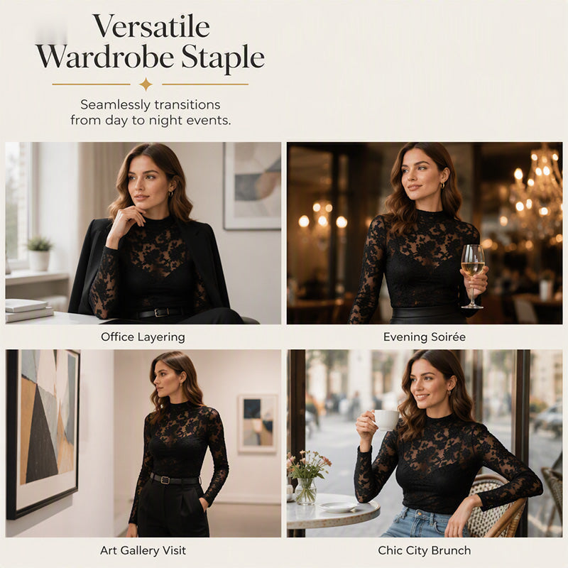 🌸Hot Sale 50% OFF💖Women's Elegant Long-Sleeve Lace Shirt