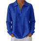 ✨ Textured Comfort | Women's Waffle-Knit V-Neck Relaxed-Fit Top
