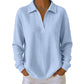 ✨ Textured Comfort | Women's Waffle-Knit V-Neck Relaxed-Fit Top