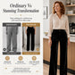 💎 Elevated Texture | Women's Velvet High-Waist Wide-Leg Trousers