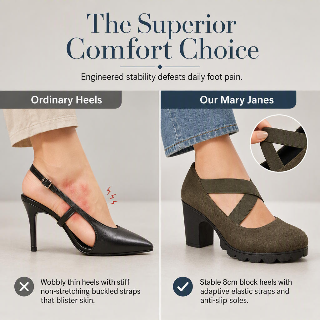 Womens Round Toe Crisscross Strap Mary Jane Shoes Chunky Heel Platform Cutout High Heels