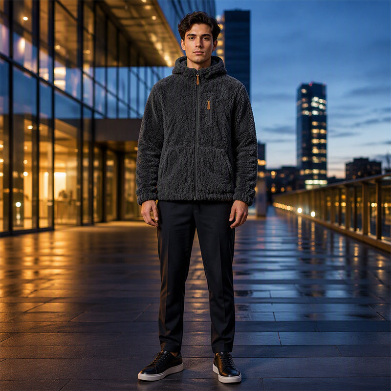 🔥🧥LAST DAY SALE 50%OFF!!🥳💞Men's Hooded Fleece Zipper Jacket