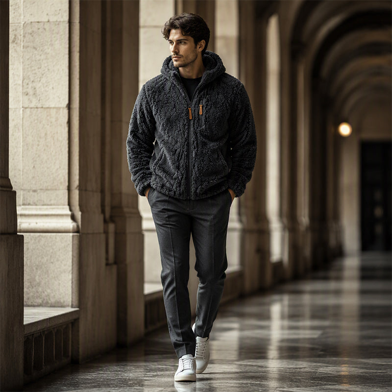 🔥🧥LAST DAY SALE 50%OFF!!🥳💞Men's Hooded Fleece Zipper Jacket