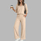 👚🌸 Bestseller – Women's Casual V-Neck Top & Wide-Leg Pants