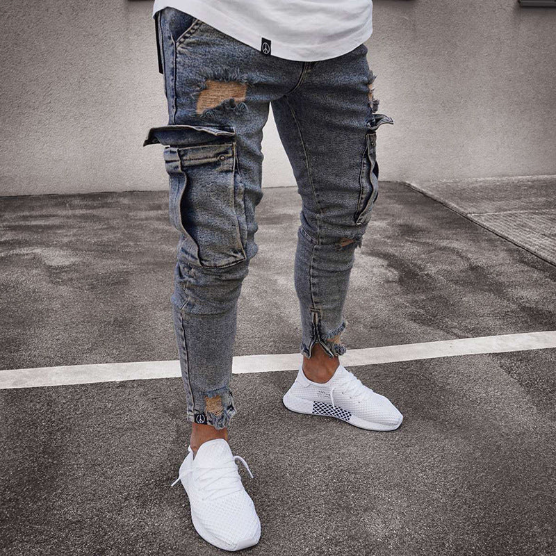 👖 LIMITED-TIME 50% OFF! ✨Men's Skinny Fit Stretch Cargo Jeans