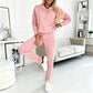 👗✨Women's Half-Button Sweatshirt & Sweatpants Set