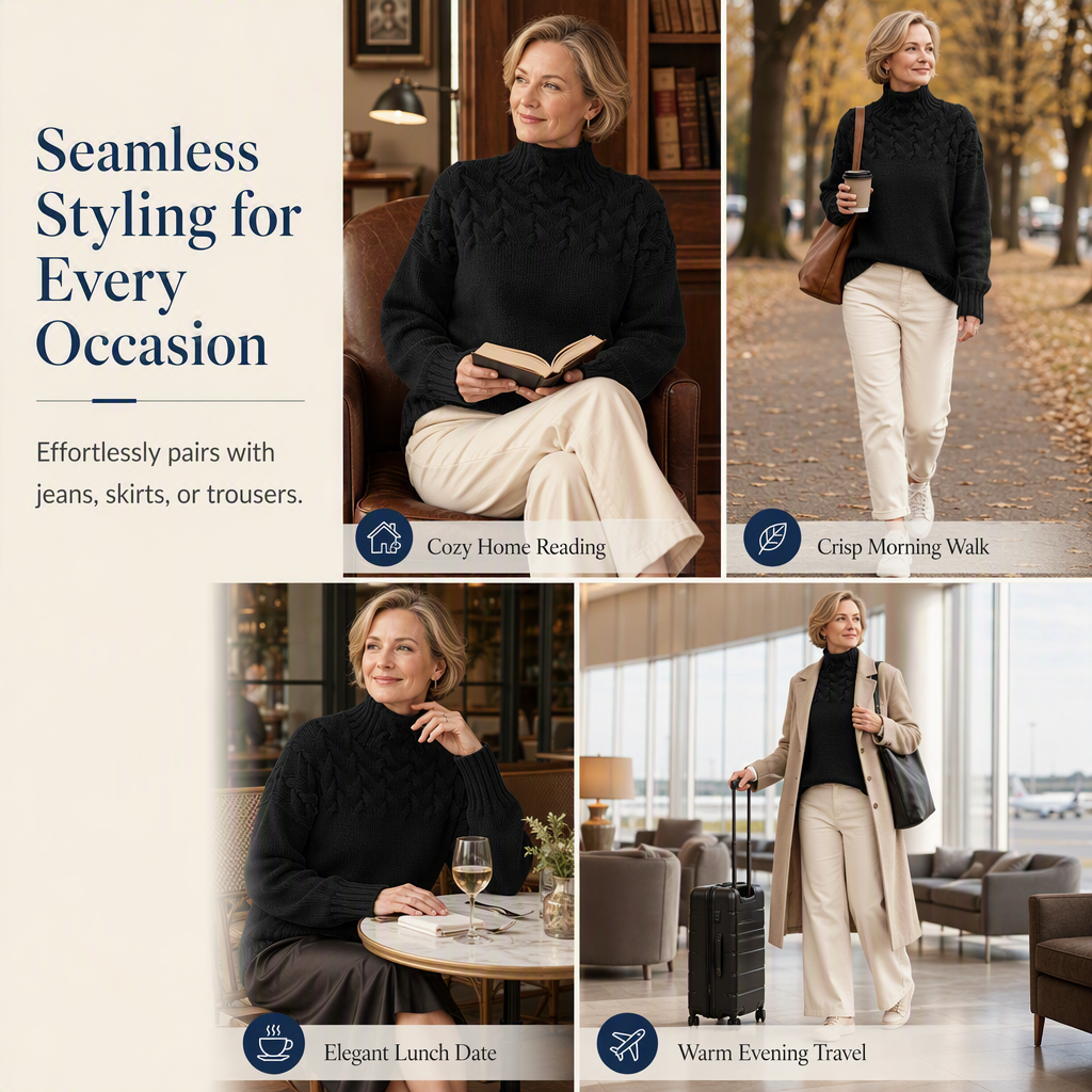 🛍️New Arrivals - Casual Solid Color Turtleneck Knit Pullover