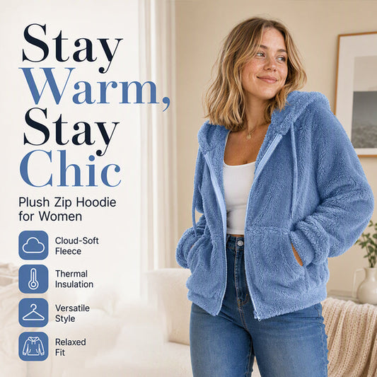 ⌛Limited-Time Offer-Women's Cozy Fuzzy Hooded Jacket
