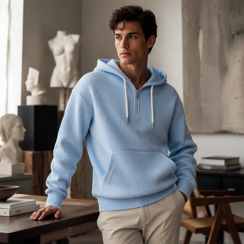 ⌛Limited-Time Offer🛍️ Men's Casual Half-Zip Corduroy Hoodie