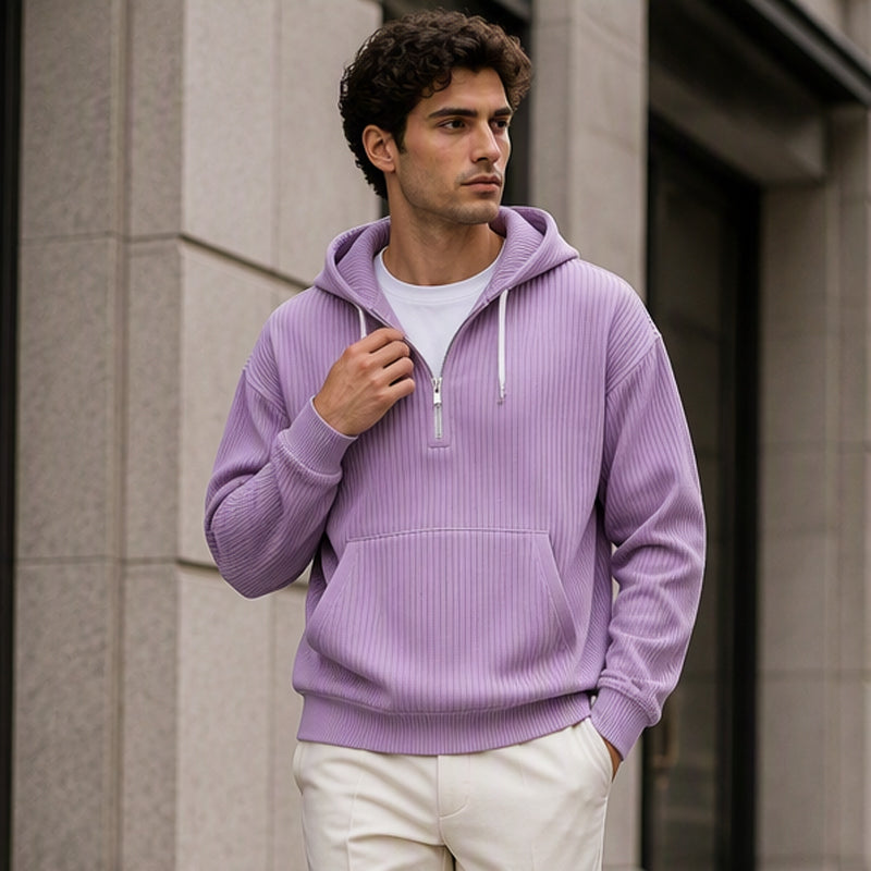 ⌛Limited-Time Offer🛍️ Men's Casual Half-Zip Corduroy Hoodie