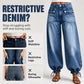 Women's High-Waisted Balloon Jeans with Drawstring Cuffs