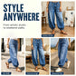 Women's High-Waisted Balloon Jeans with Drawstring Cuffs