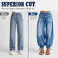 Women's High-Waisted Balloon Jeans with Drawstring Cuffs