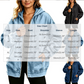 ✨ Denim Comfort, Easy Coverage | Women's Loose Zip-Up Hooded Denim Jacket