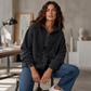 ✨ Denim Comfort, Easy Coverage | Women's Loose Zip-Up Hooded Denim Jacket