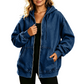 ✨ Denim Comfort, Easy Coverage | Women's Loose Zip-Up Hooded Denim Jacket