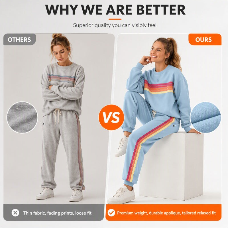 👗✨Women's Casual Sweatshirt & Sweatpants 2-Piece Set✨