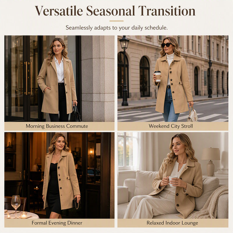 Hot Sale 50% OFF💖Women's Elegant Single Breasted Slim Coat