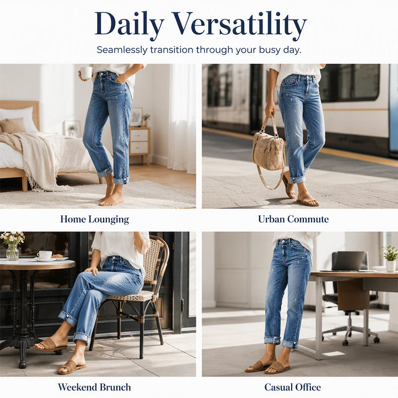 Women's Casual Straight Leg Distressed Jeans