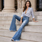 👖 💎 Women’s High-Waisted Distressed Flare Jeans✨