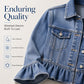 💙 Ruffled Denim, Waist-Flattering Shape | Women's Cropped Peplum Jacket