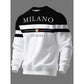 Milano Italia Style, Bold Contrast | Men's Striped Graphic Sweatshirt