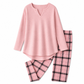 Women's Knit Top and Plaid Leggings Set