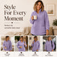 Women's Half-Zip Plush Sweatshirt with Pockets