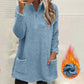 Women's Half-Zip Plush Sweatshirt with Pockets