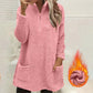 Women's Half-Zip Plush Sweatshirt with Pockets