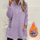 Women's Half-Zip Plush Sweatshirt with Pockets