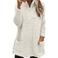 Women's Half-Zip Plush Sweatshirt with Pockets