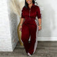🎽 One Set, Instant Sporty Style | Women's Stripe Zip-Up Jacket & Pants Tracksuit