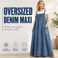 👗✨Women's Oversized Casual Denim Suspender Maxi Dress