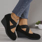 👠 More Height, Steadier Steps | Women's Stretch-Strap Wedge Flats