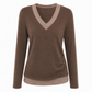 Women's V-Neck Long Sleeve Knit Top