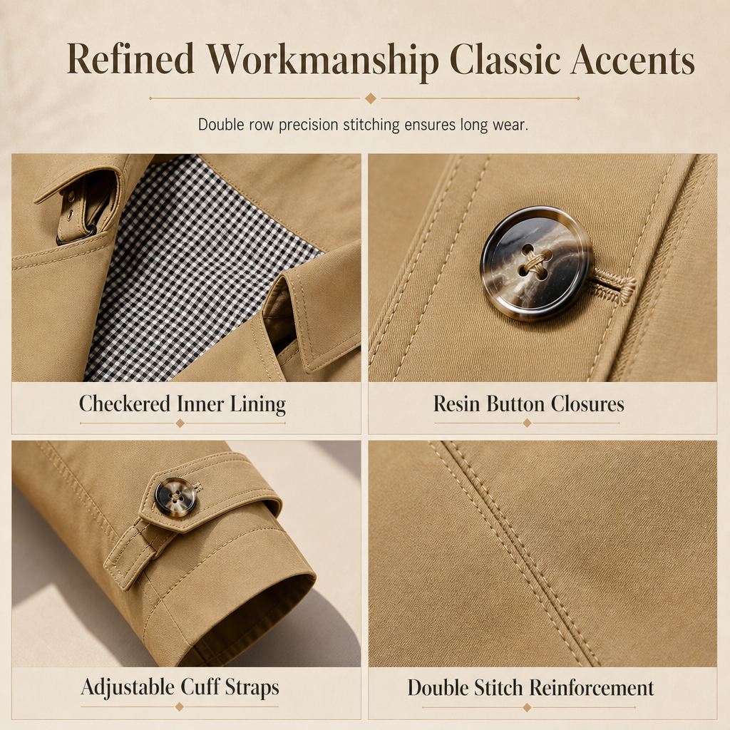 ✨Men's Casual Pure Cotton Windbreaker Spring and Autumn Work Outerwear✨