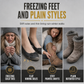 Women's Platform Mid Block Heel Ankle Boots with Round Toe Stitching Fold-Over Cuff and Buckle Strap