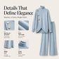 🧶 Effortless Knit Elegance | Women's Turtleneck Sweater & Wide-Leg Pants 2-Piece Set