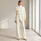 🧶 Effortless Knit Elegance | Women's Turtleneck Sweater & Wide-Leg Pants 2-Piece Set