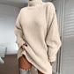 🧶 Cozy High Neck, Flattering Relaxed Drape | Women's Knit Sweater Dress