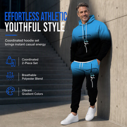 🔥 Bold 3D Print, Complete Streetwear Look | Men's Hooded 2-Piece Tracksuit ⚡ Free Shipping