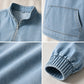 ✨ Relaxed by Design | Women’s Washed Denim Half-Zip Oversized Jacket