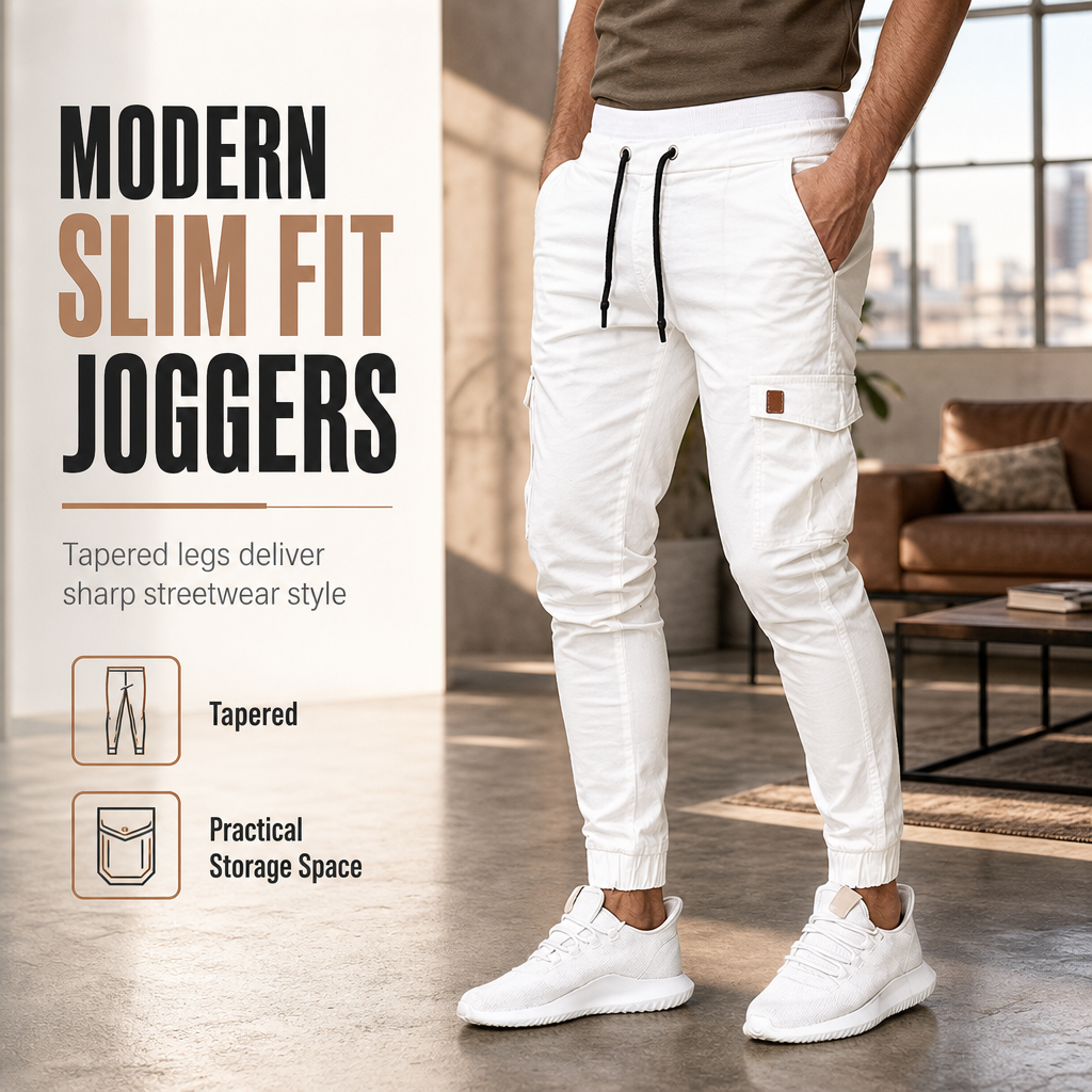 Men's Casual Solid Color Cargo Jogger Pants