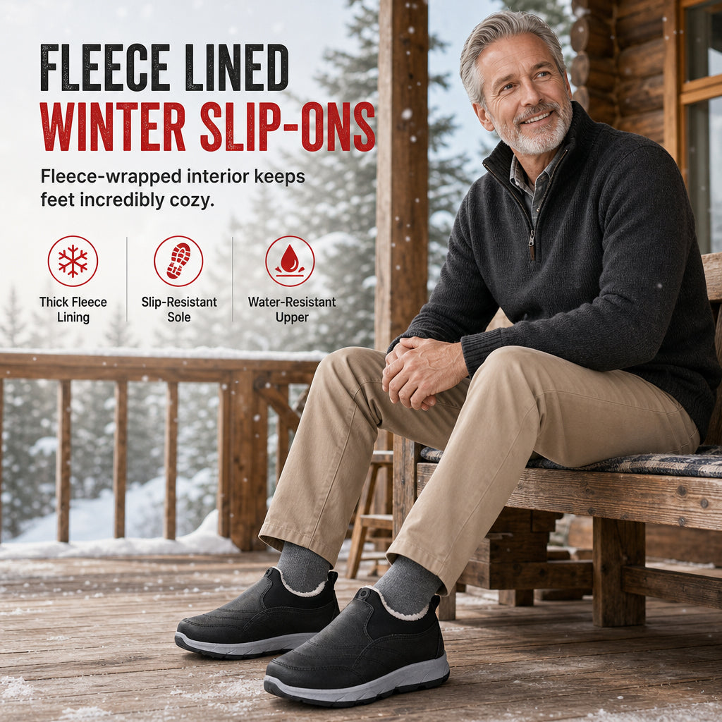✨Men's Winter Fleece-Lined Waterproof Ankle Boots